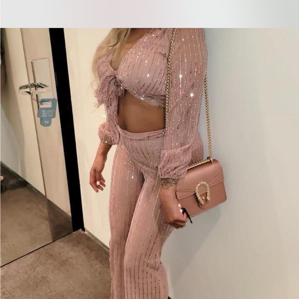Glamorous Pink Sequin Jumpsuit